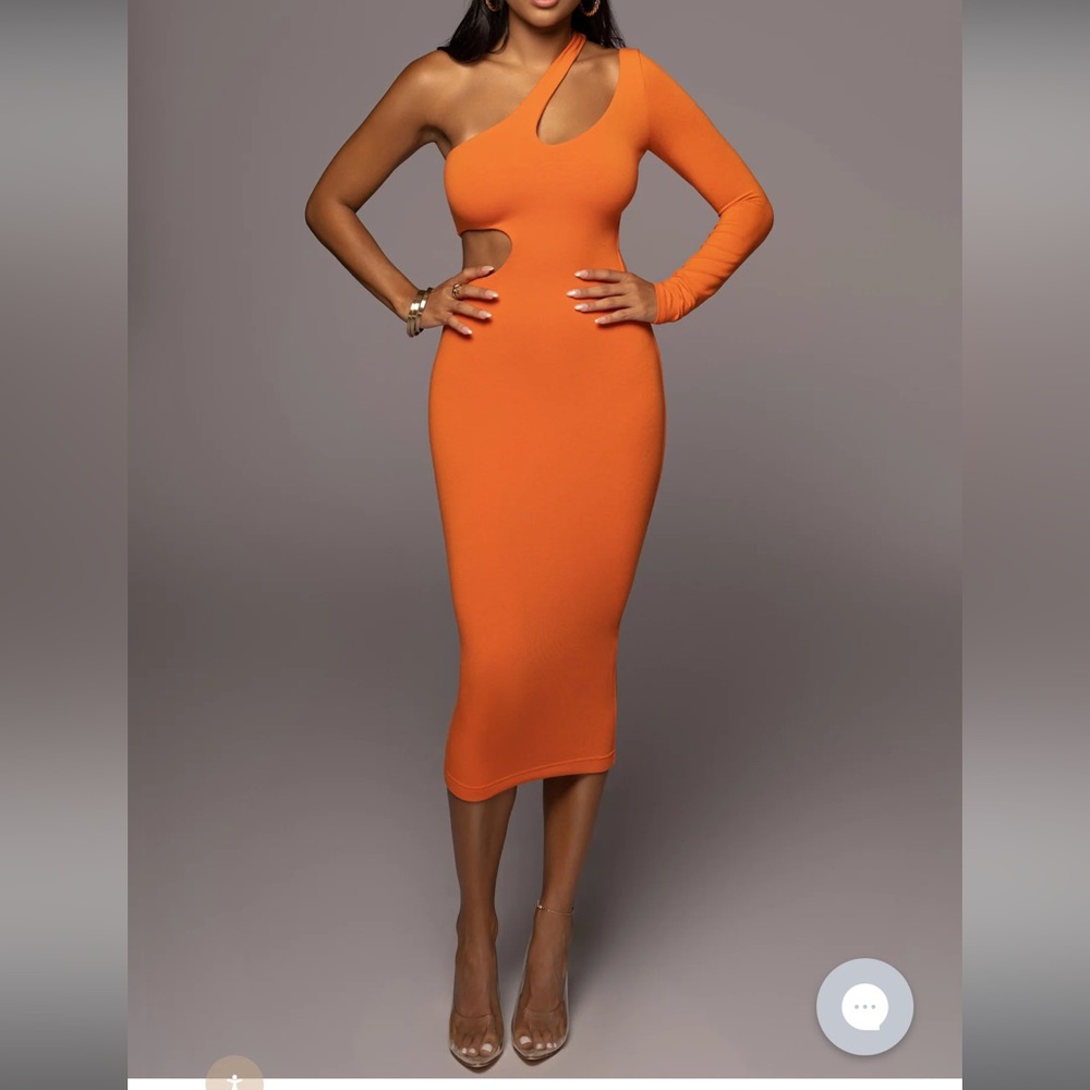 New orange jluxlabel cut out dress